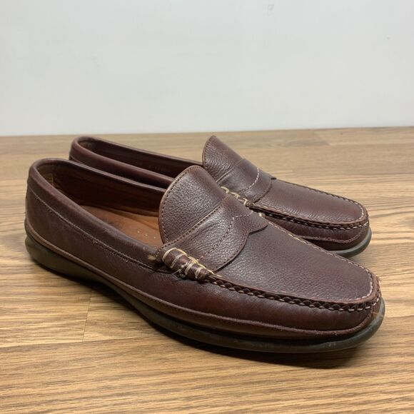 Allen Edmonds Hamlin Men’s Burgundy Leather Loafers Rubber Soles Size 9.5 D main image 5